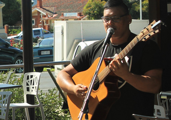 Saturday afternoon live music performance at Intermezzo Cafe, Wangaratta.